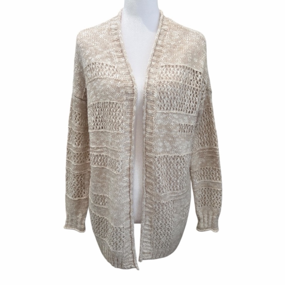 Maurices Open Knit Cardigan Cream Lightweight Long Sleeve Small Boho Softgirl